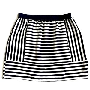 RHYME Los Angeles Size Large Navy Striped Mini Skirt